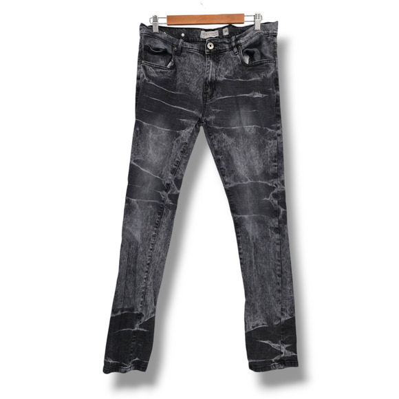 Evolution In Design Men's Acid Wash Tie Dye Stretch Skinny Jeans Gray Size 34x34 - Picture 1 of 11